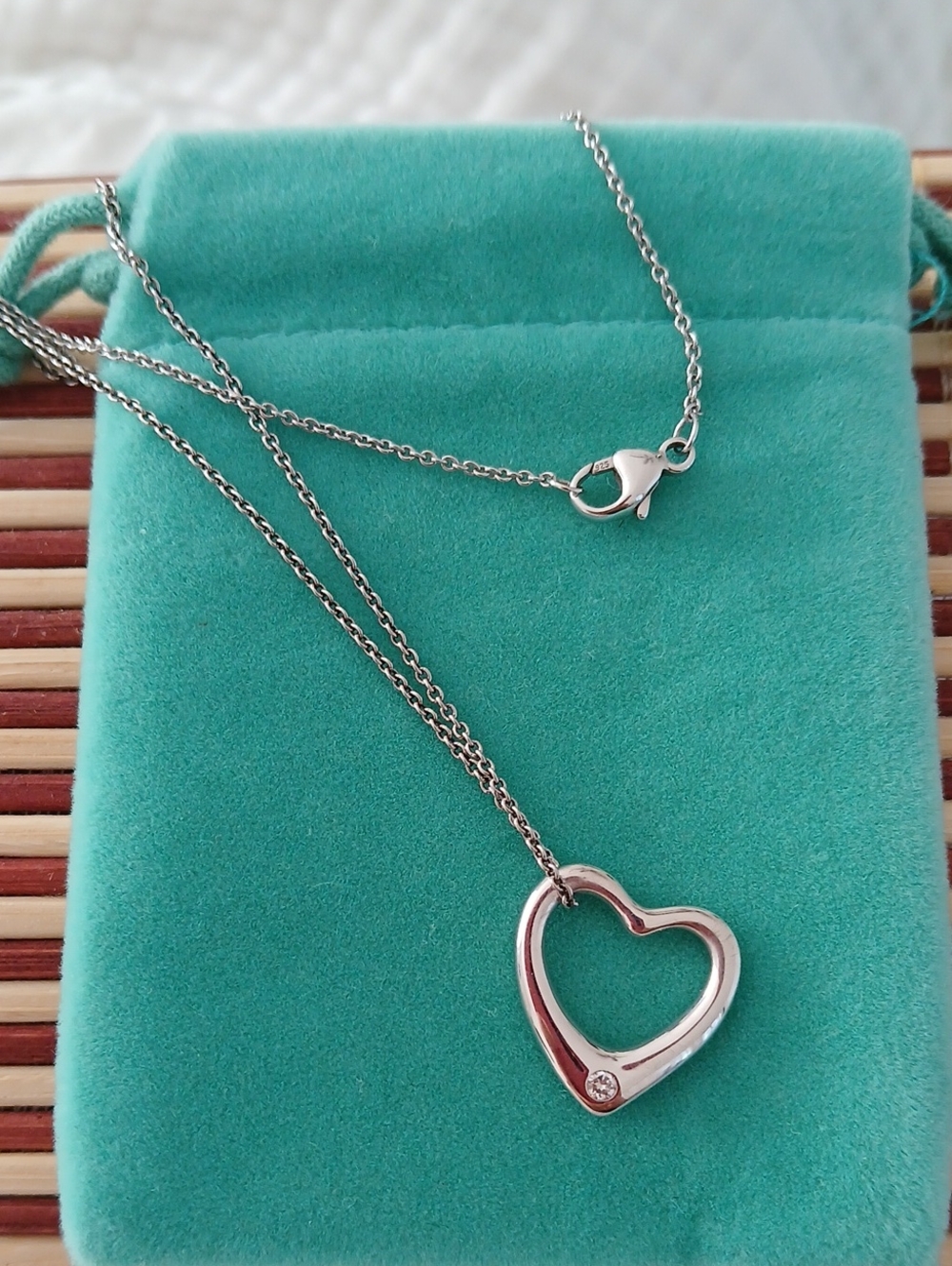 Brilliant Earth Sterling Silver Open Heart Pendant Necklace With Lab Diamond
